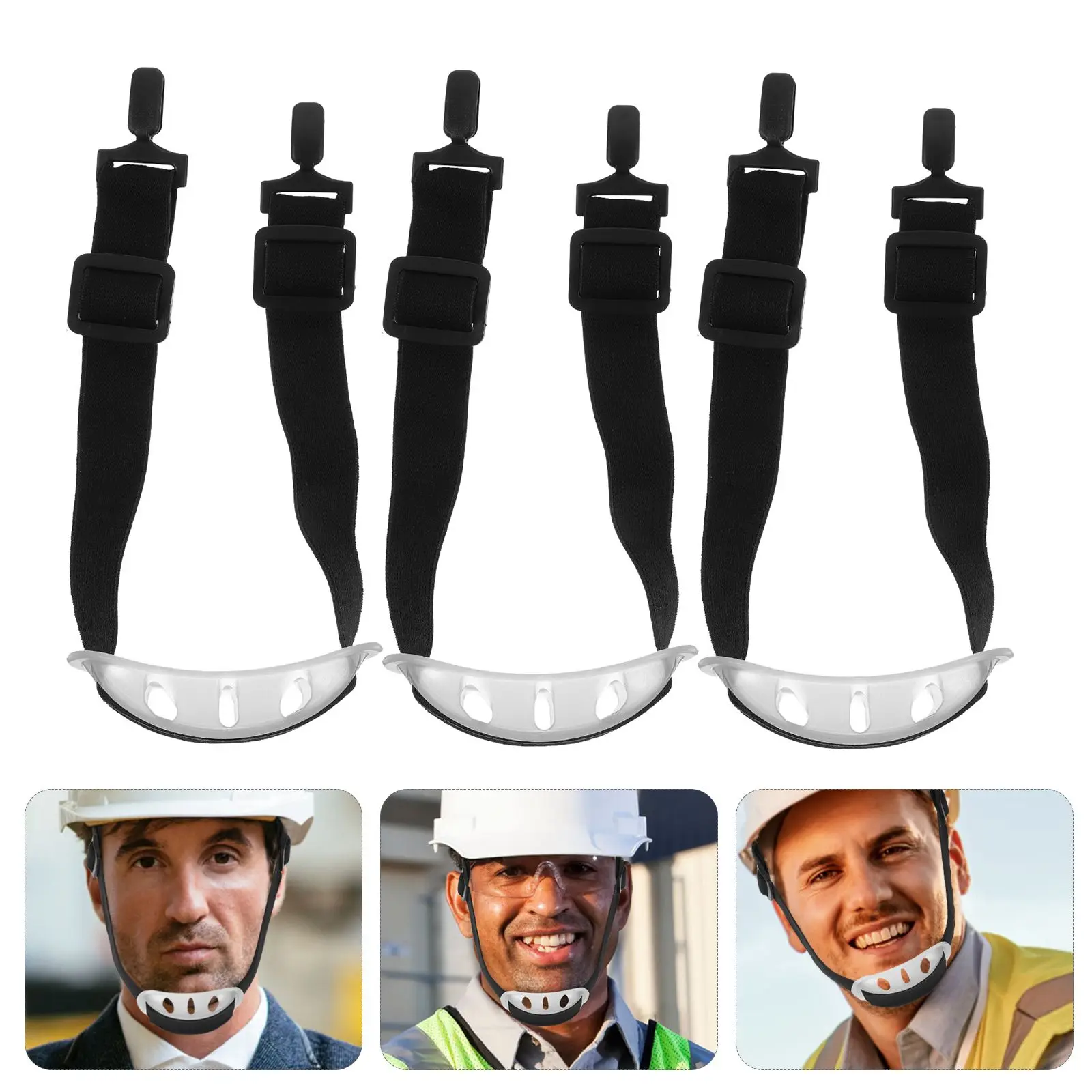 3pcs Safety Chin Straps Adjustable Elastic Hat Belt Universal Cord Fit Hard Hats Construction Worker Protection