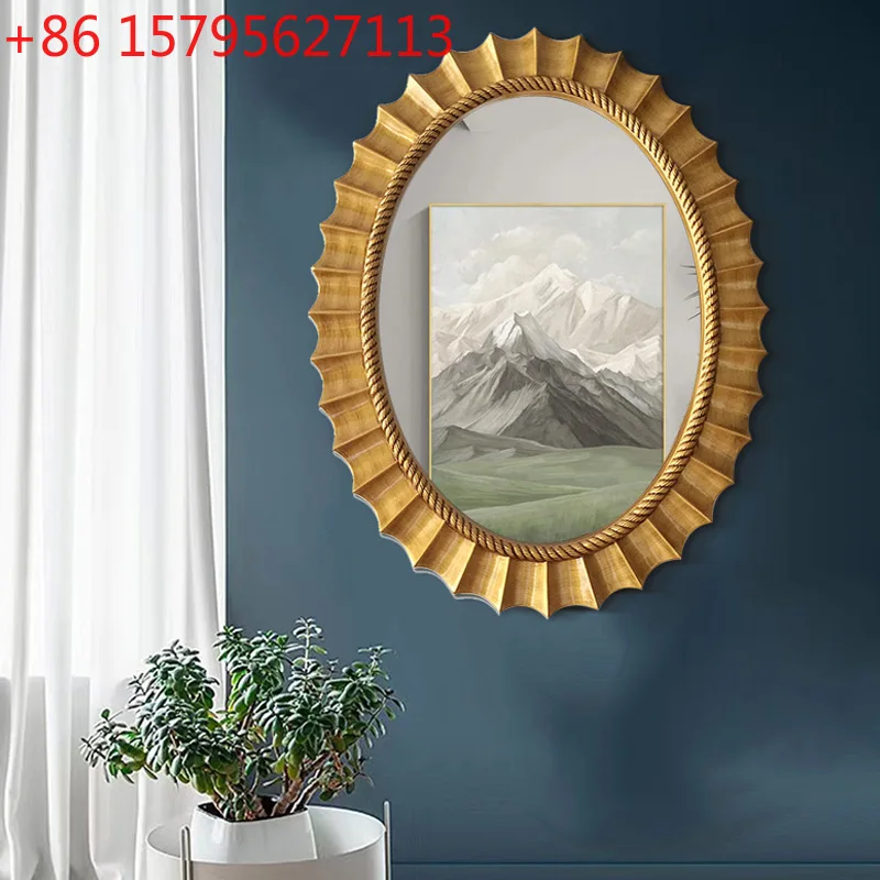 

Oval hotel entrance wall hanging decorative mirror frame women makeup dressing mirror bathroom mirror versatile toilet