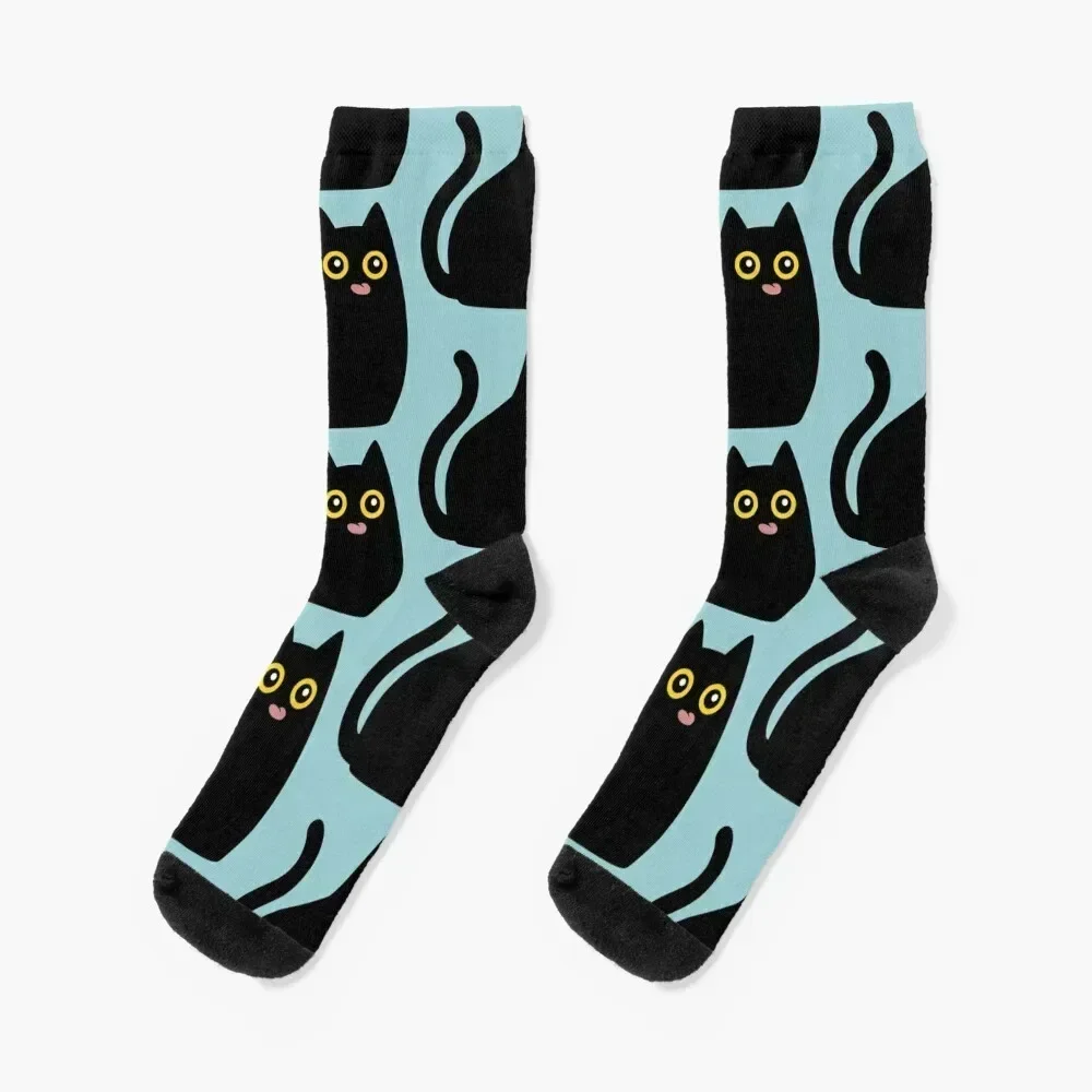 

Copia de Black cat with tongue out Socks Thermal man winter gifts loose Socks Man Women's