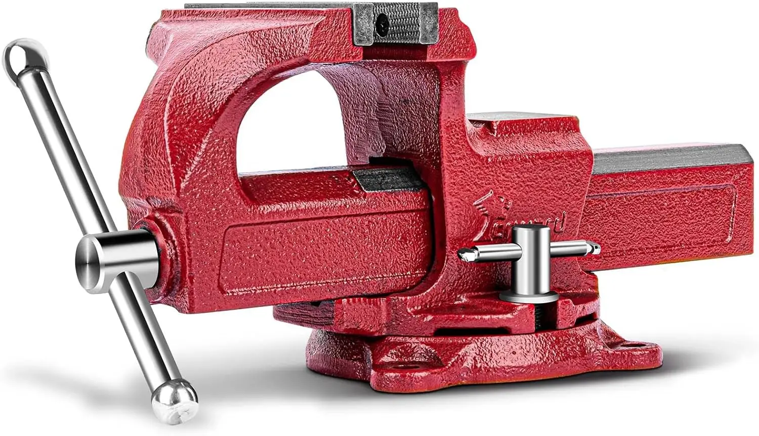 

4 Inch Bench Vise with Swivel Base and Anvil, Ductile Iron Construction for Home Workshop Use