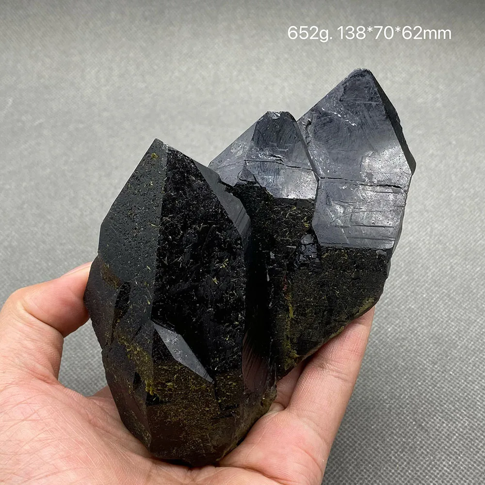 100%  natural epidote feldspar crystal ore specimen of black crystal in Shandong, China