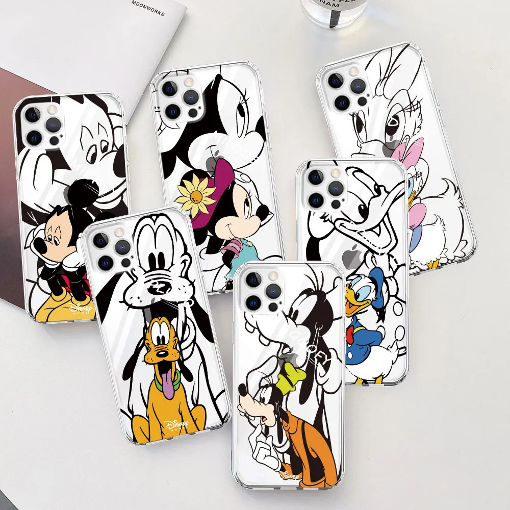 Phone Case for Apple iPhone 11 15 Plus 13 12 Mini 7 8 X XS XR 14 Pro Max Soft Transparent Cover Disney Mickey Wonderful House