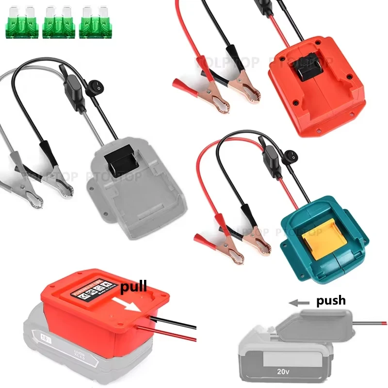 

Car Jumper Cables for Makita/DeWalt/Milwaukee 18V 20V Li-ion Batteries Auto Accessories Adapter Car Supercharger Cables