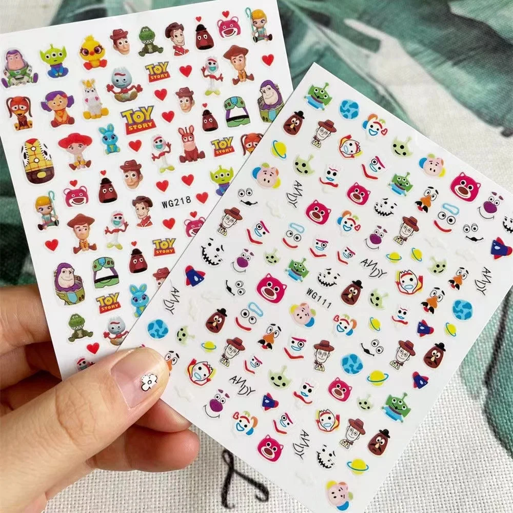 

1PCS Disney Toy Story Nail Stickers 3D Cartoon Mickey Minnie Mary Cat The Lion King Stitch Manicure Supplies Nails Accesories