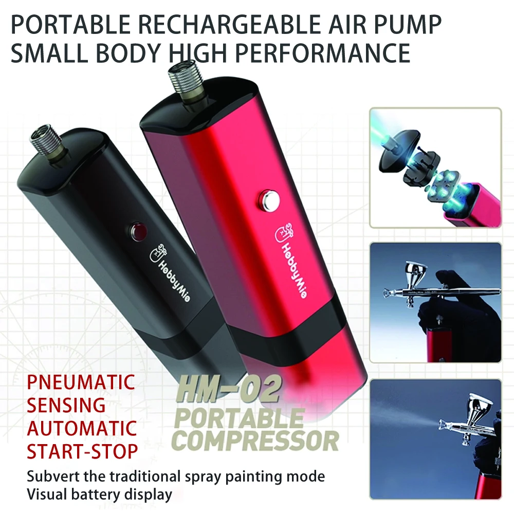 【2026 New】HM-02 Portable Handheld Air Compressor Automatic Air Pump for Airbrush Model Spraying Hobby DIY Accessories image 6
