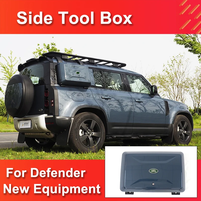 Blue Side Tool Box for Land Rover Defender 110 2020-2024 Luggage Box Roof Rack Box Side Tool High Quality Exterior Accessories