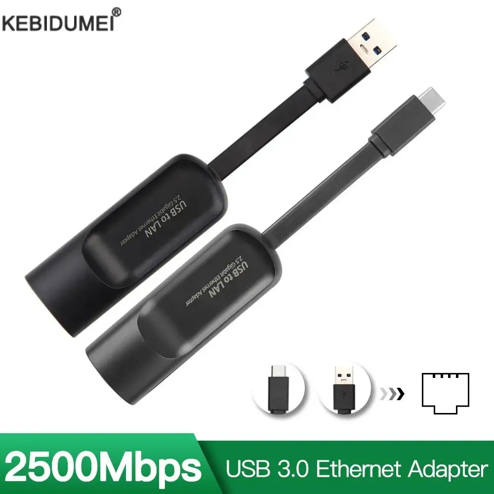 2500Mbps Ethernet Adapter 2.5 Gigabit USB Type C to RJ45 Lan Wired Ethernet Gigabit Adapter Network Card for MacBook iPad Laptop