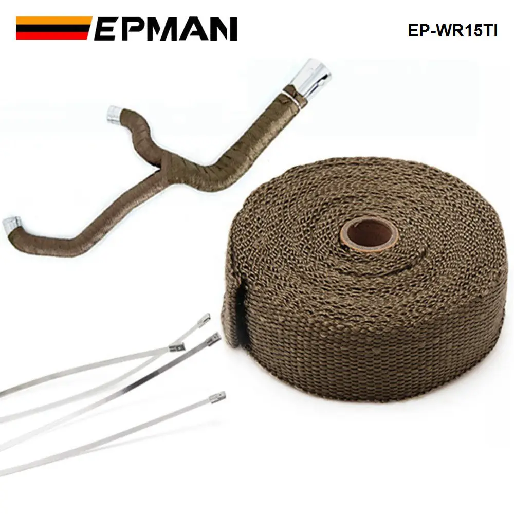 Titanium Turbo Manifold Heat Exhaust Thermal Wrap Tape & Stainless Ties 2\