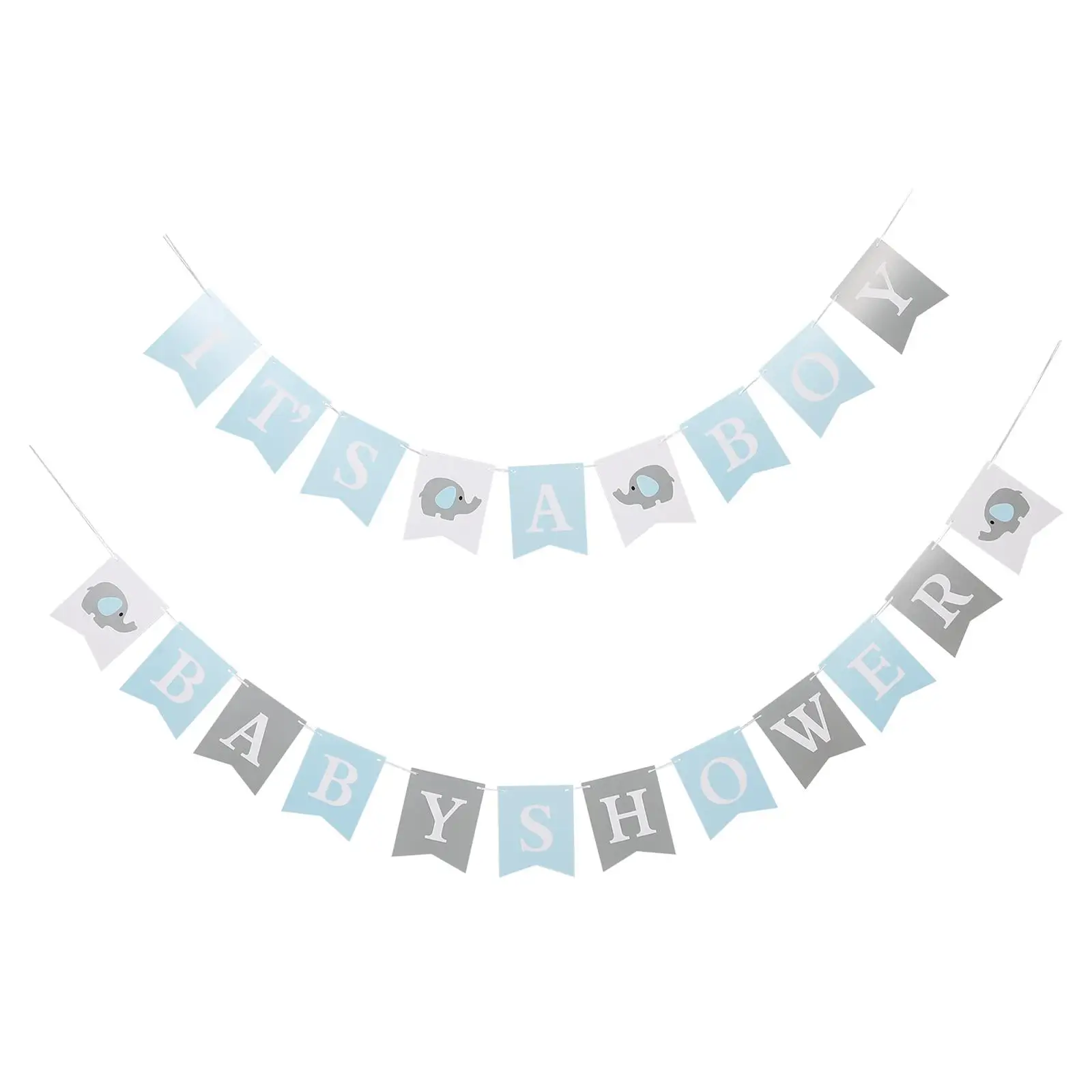 

2 Sets Elephant Baby Shower Decorations Hanging Banner Photo Banners Boy Party Supplies Adorable Design Easy Installation