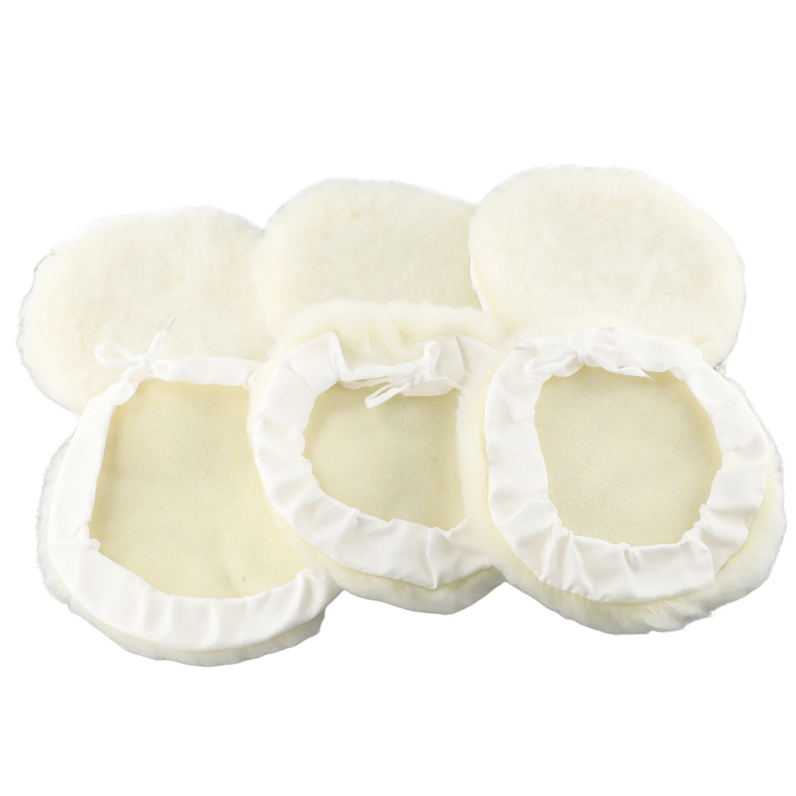 White Lambs Wool Buffing Pad 1pc for Automotive Polisher 150mm or 180mm Wool Wheel for Oxidation Paint Defect Correction