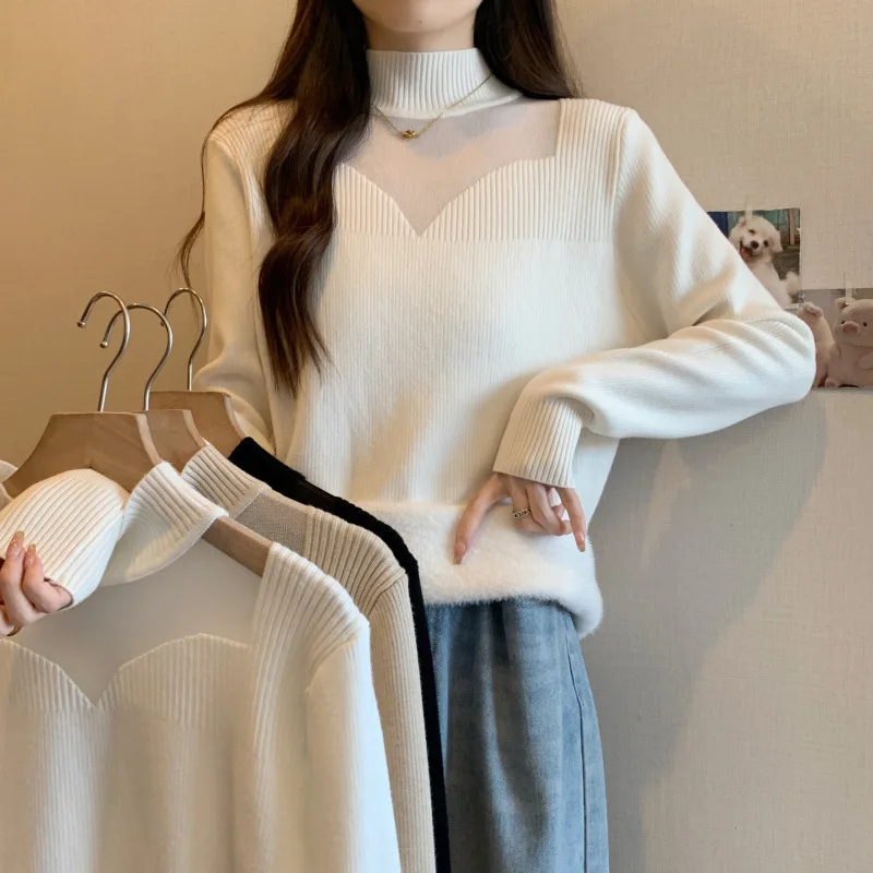 

Autumn And Winter New Round Neck Slim Fit Fashion Women's Pullover Sweater Leisure Comfortable Elegant Female Sweater