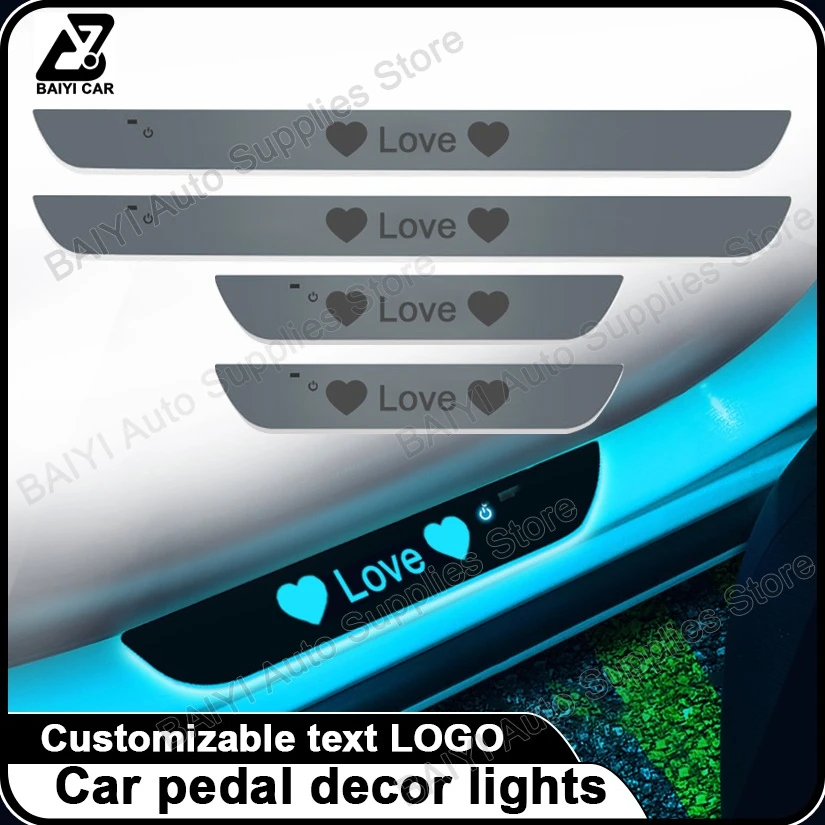 

[Настраиваемое имя/логотип/узор] Декор педали автомобиля, динамическая атмосфера RGB, праздничные подарки для пар/друзей/семей