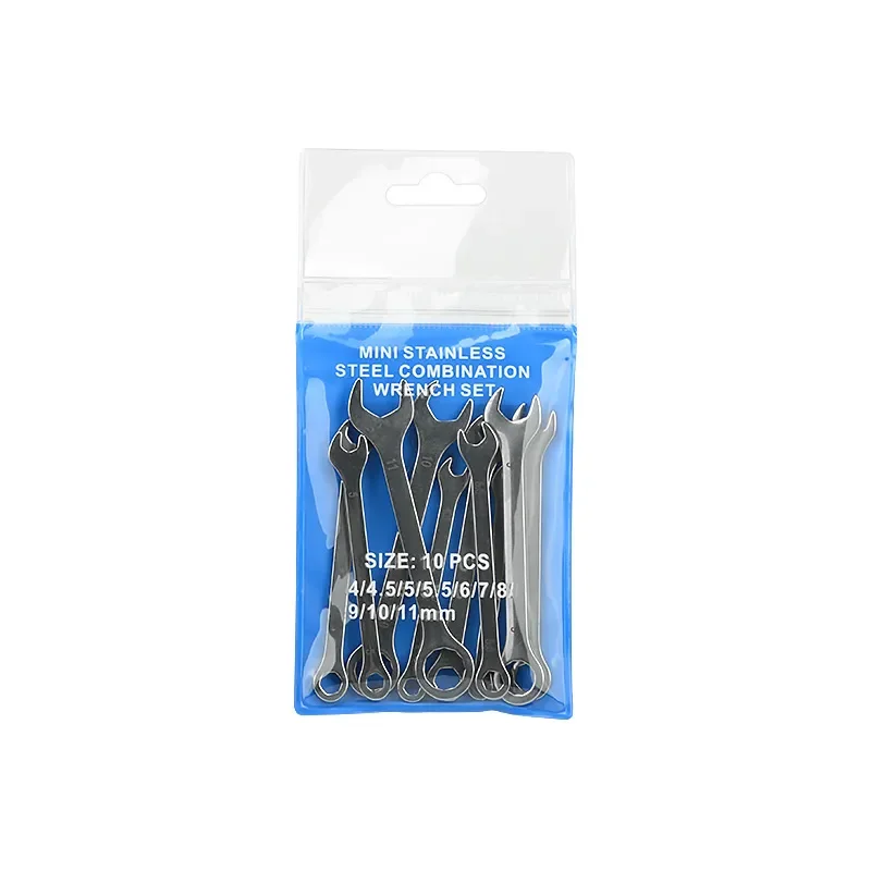 10Pcs 4-11mm Mini Dual Purpose Wrench Set Metric Open End Mirror Polish Plum Blossom Spanner Tool Kit for Furniture Repair