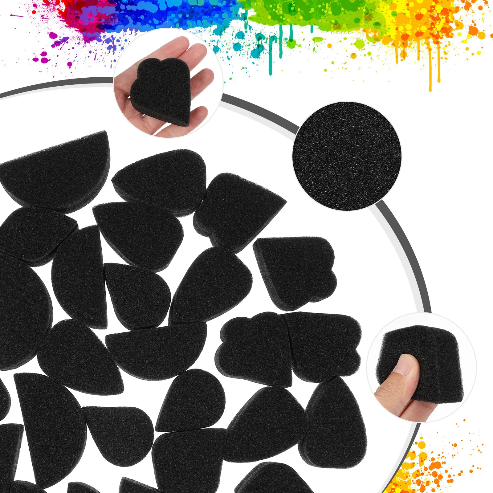 28 pçs esponjas de pintura para artesanato rosto arte design lágrima gota pétala forma esponjas leve portátil maquiagem escondendo ferramentas conjunto