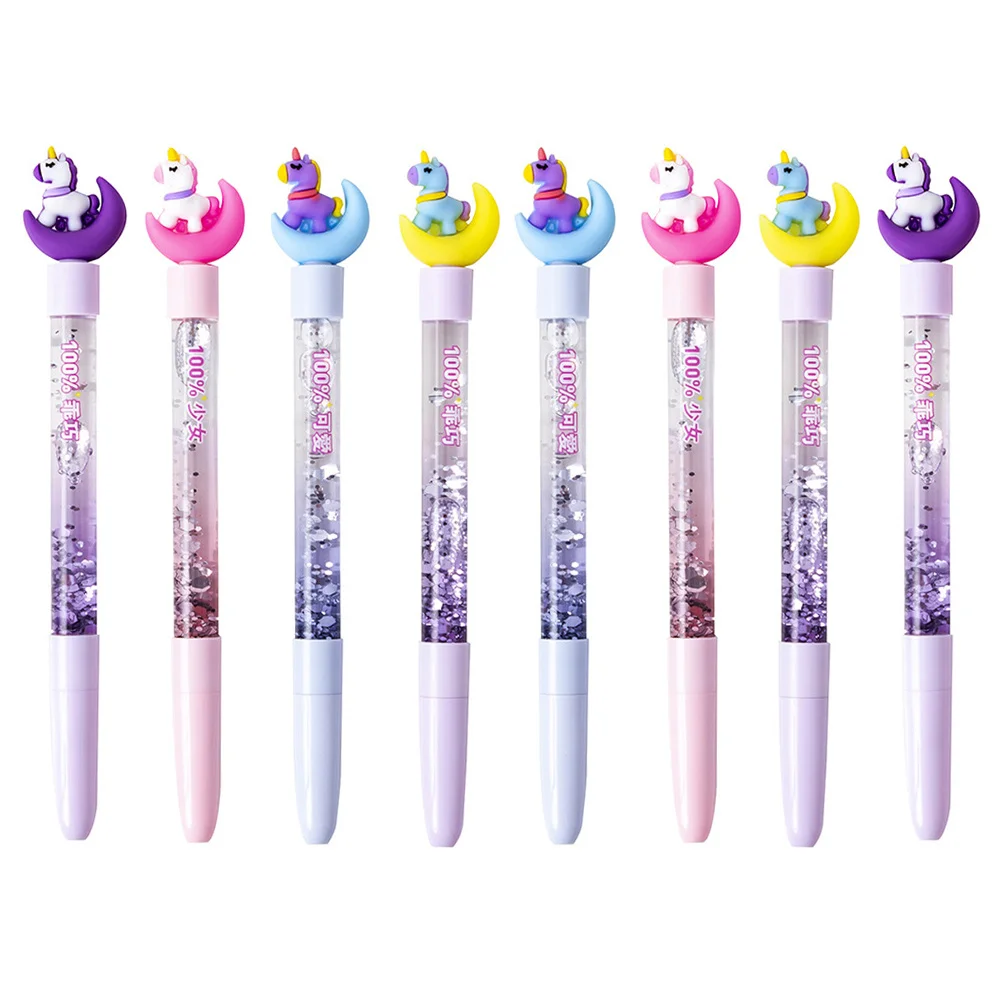 8 قطع من جل Kawaii للكتابة السلس باللون الأسود لمستلزمات امتحان المدرسة والمكتب، أقلام جل منزلية متعددة الوظائف للكتابة #3