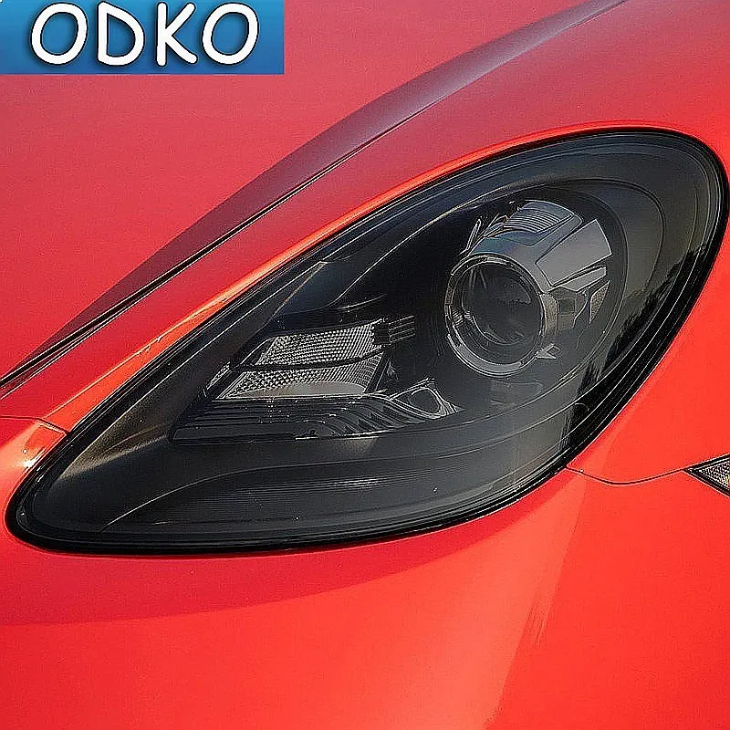 Car Headlight Protective Film Taillight Smoked Black Tint Wrap Vinyl Transparent TPU Sticker For Porsche 718 Boxster Cayman GTS