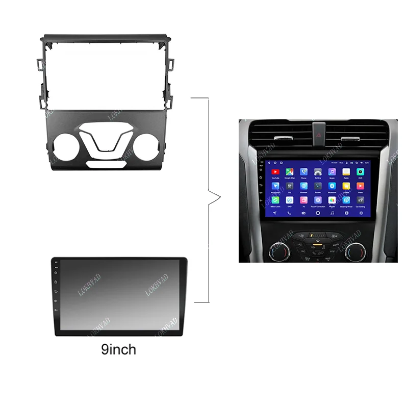 9 Inch Android GPS MP5 Stereo Player 2 Din Head Unit Dash Frame Panel Car Radio Fascias For Ford Mondeo 5 2014-2019