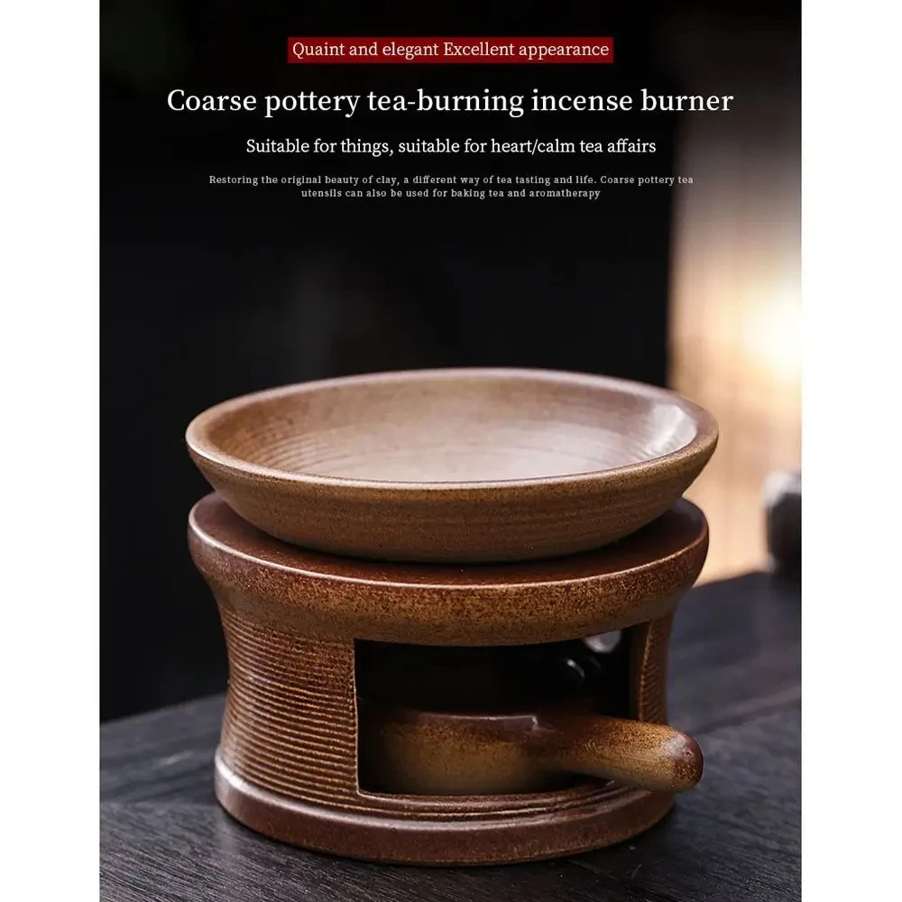 Candle Warmer Handmade Ceramic Aroma Burner Vintage Ceramic Essential Oil Diffuser Rustic Tealight Heated Tea Warmer Yoga
