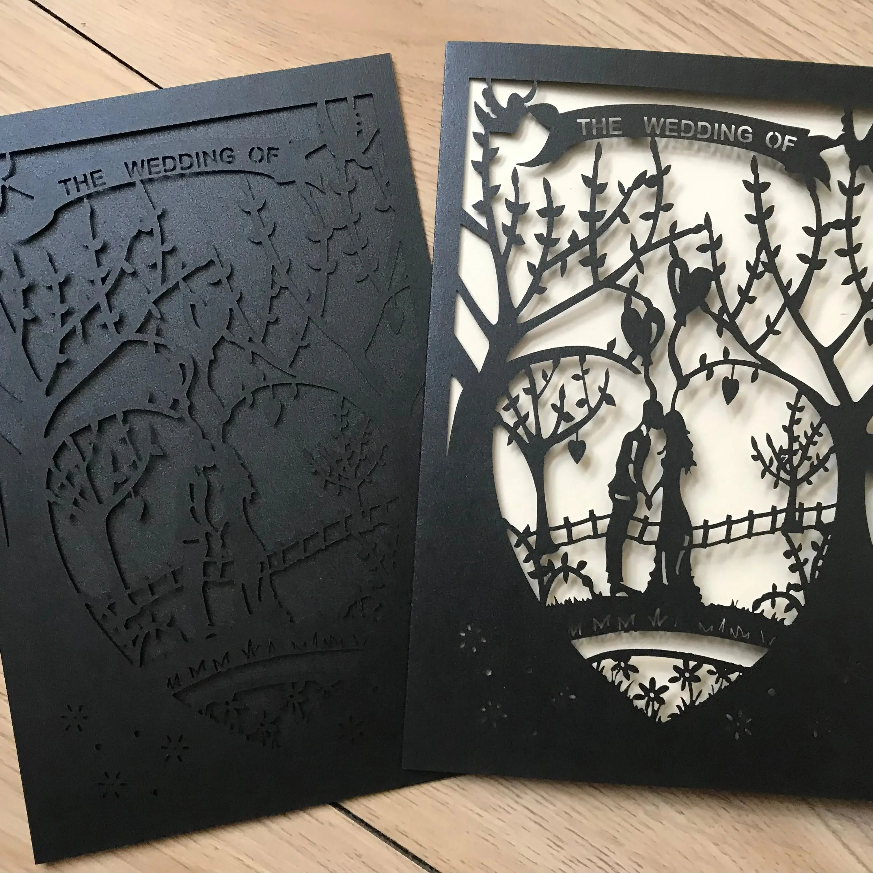 

10pcs Custom Black Paper Laser Cut Wedding Invitation Cards,Marriage Happy Anniversary Invite Cards for Party Favor Decoration