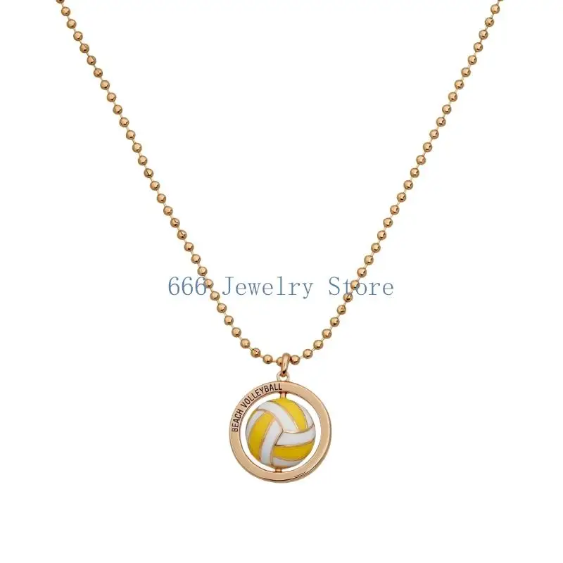 F2TD Rotating Ball Pendant Necklace 360 Degree Spin Design Lightweight 12G Copper Base Adjustable Chain 45-50Cm For Ball