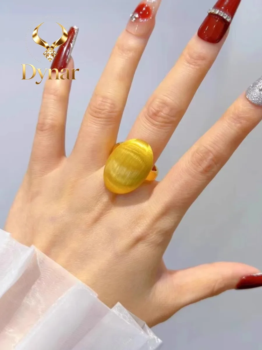Dynar Jewelry    9999 24K real gold pigeon egg ring women's personality simple and atmospheric ring golden index finger ring gif