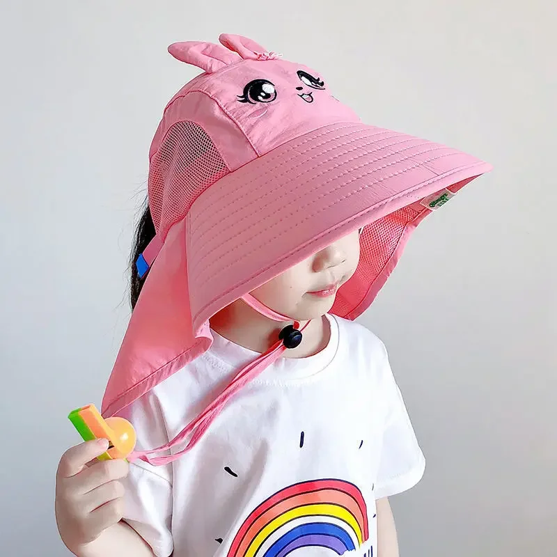 

Baby Bucket Hat 360° Wide Brim UV Protection Boys Girls Cap Children Panama Outdoor Beach Sun Hats Cartoon Fisherman Caps