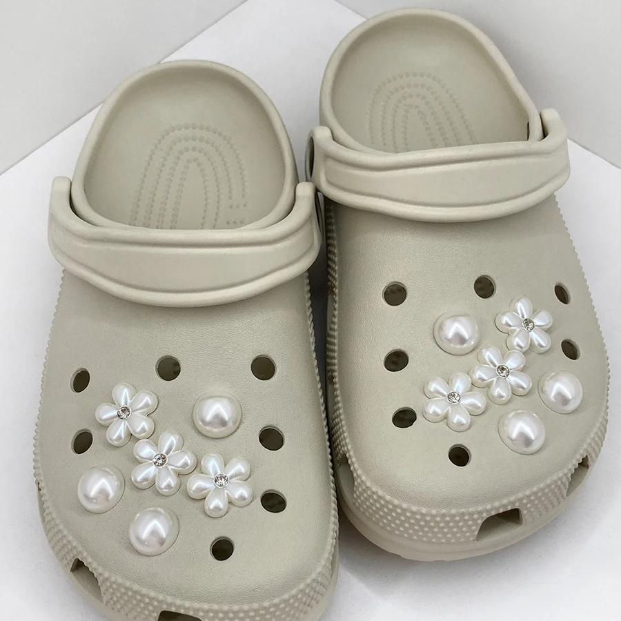 12 قطعة انفصال ABS اللؤلؤ زهرة إكسسوارات تزيين الأحذية مناسبة ل كروكس قباقيب بوج حقائب الشاطئ هدية للفتيات