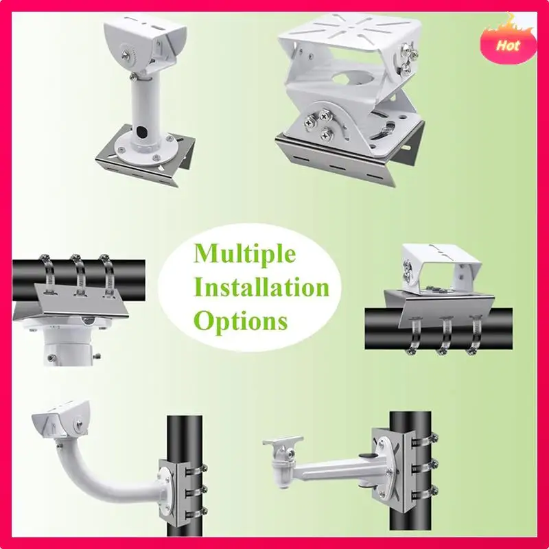 ABYP 6Pcs Universal Wall Mounting Bracket With 6 Loops, Stainless Steel Vertical Pole Mount Adapter For CCTV Security Camera
