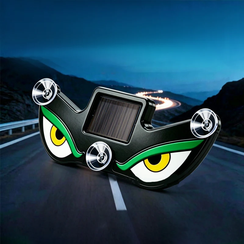 Car solar-powered demon eye LED ambient light, vehicle-mounted dynamic rear window demon eye LED sensor light