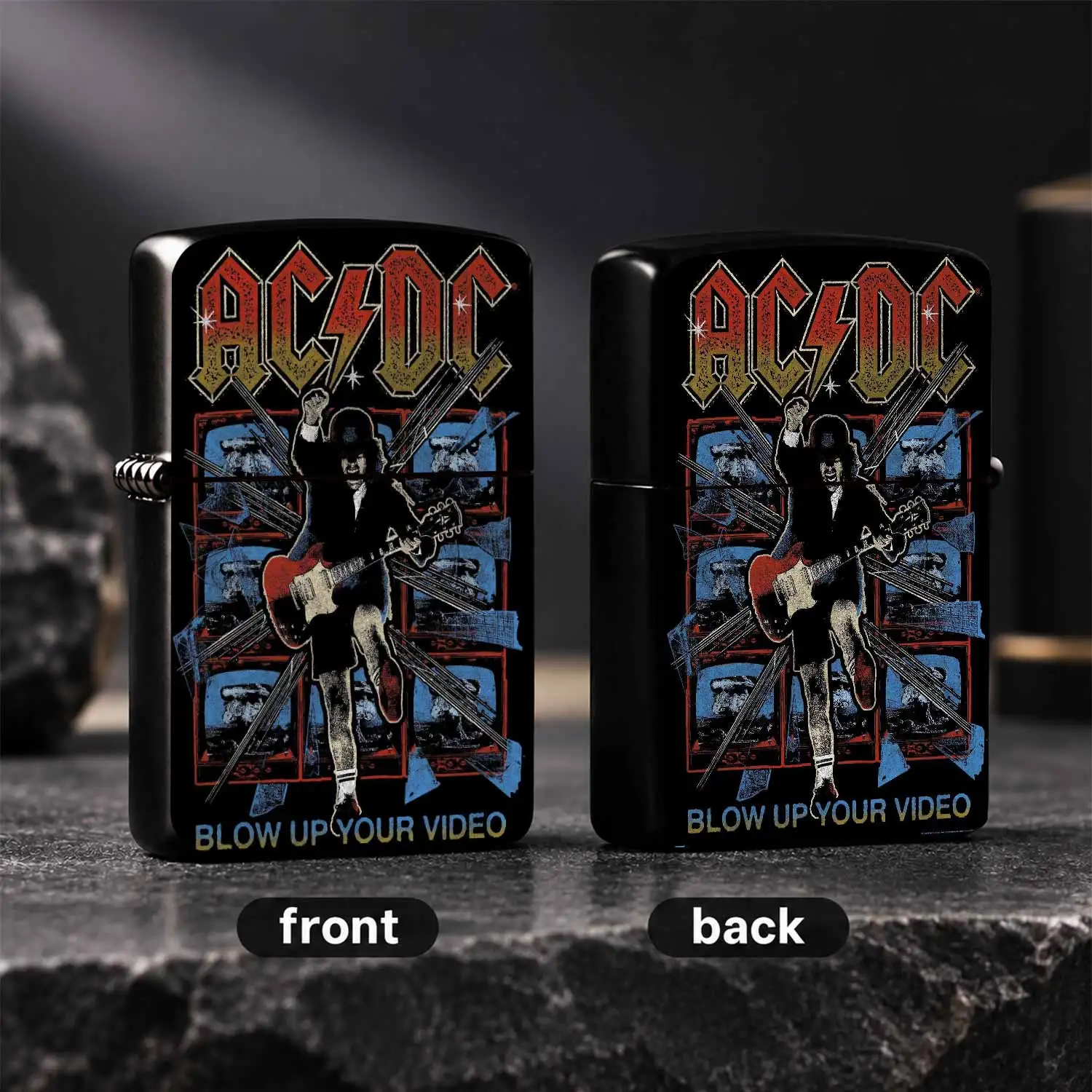 Retro Rock Themed Portable Lighter Stylish Daily Carry Accessory Art Decorated Multi-scene Usable Ignition Tool Exclusive Nice Item For RockLovers Daily Use A Humorous And Interesting Lighter