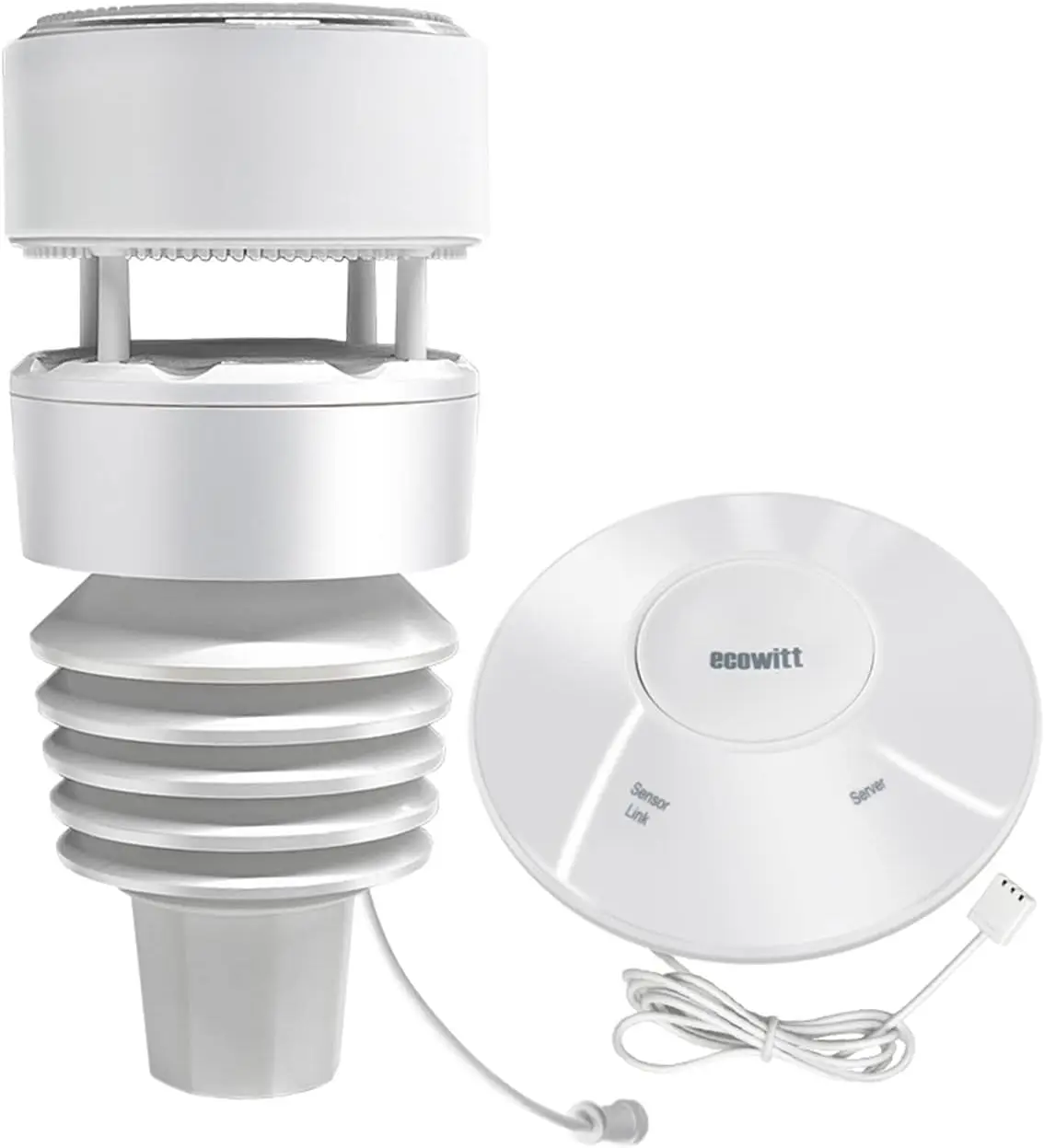 

Hub and 7-in-1 Outdoor Solar Powered Weather Sensor, Supports WU/WeatherCloud Servers, 915 MHz