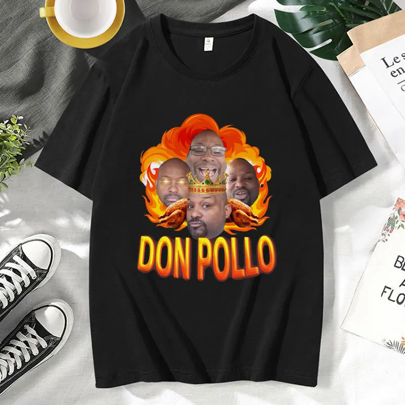 Harajuku Funny Don Pollo T Shirt Men Women Summer Oversized Short Sleeve Casual T Shirt Vintage Trendy Crewneck Tees Tops