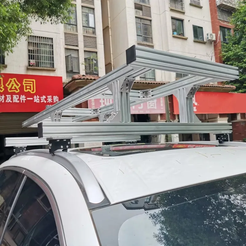 6061 T6 Aluminum Heavy Duty Profile DIY Alu Roof Rack Aluminum Car Basket Stand Cargo Rack Luggage Racks for Camping