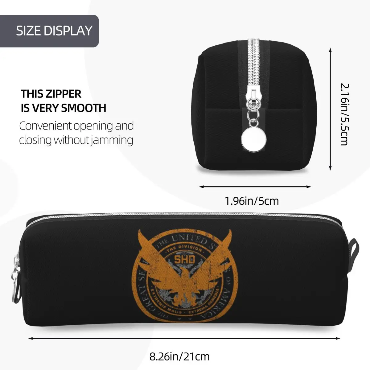 Game Tom Clancys The Division SHD Seal Pencil Cases for Student School Pen Box Pencil Bag Big Capacity Pencil Pouch Pen Holder view 2