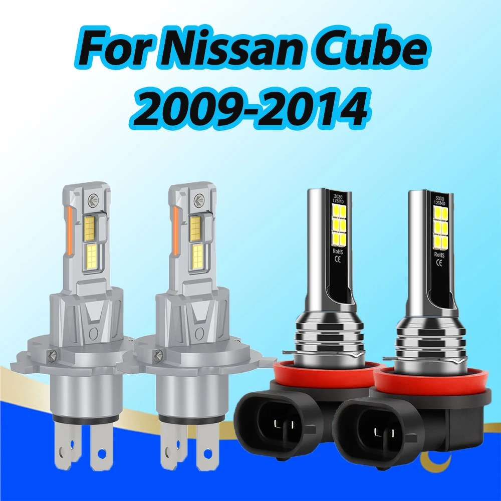 

H4 H11 комбинированные светодиодные фары дальнего/ближнего света противотуманные фары для Nissan Cube 2009 2010 2011 2012 2013 2014