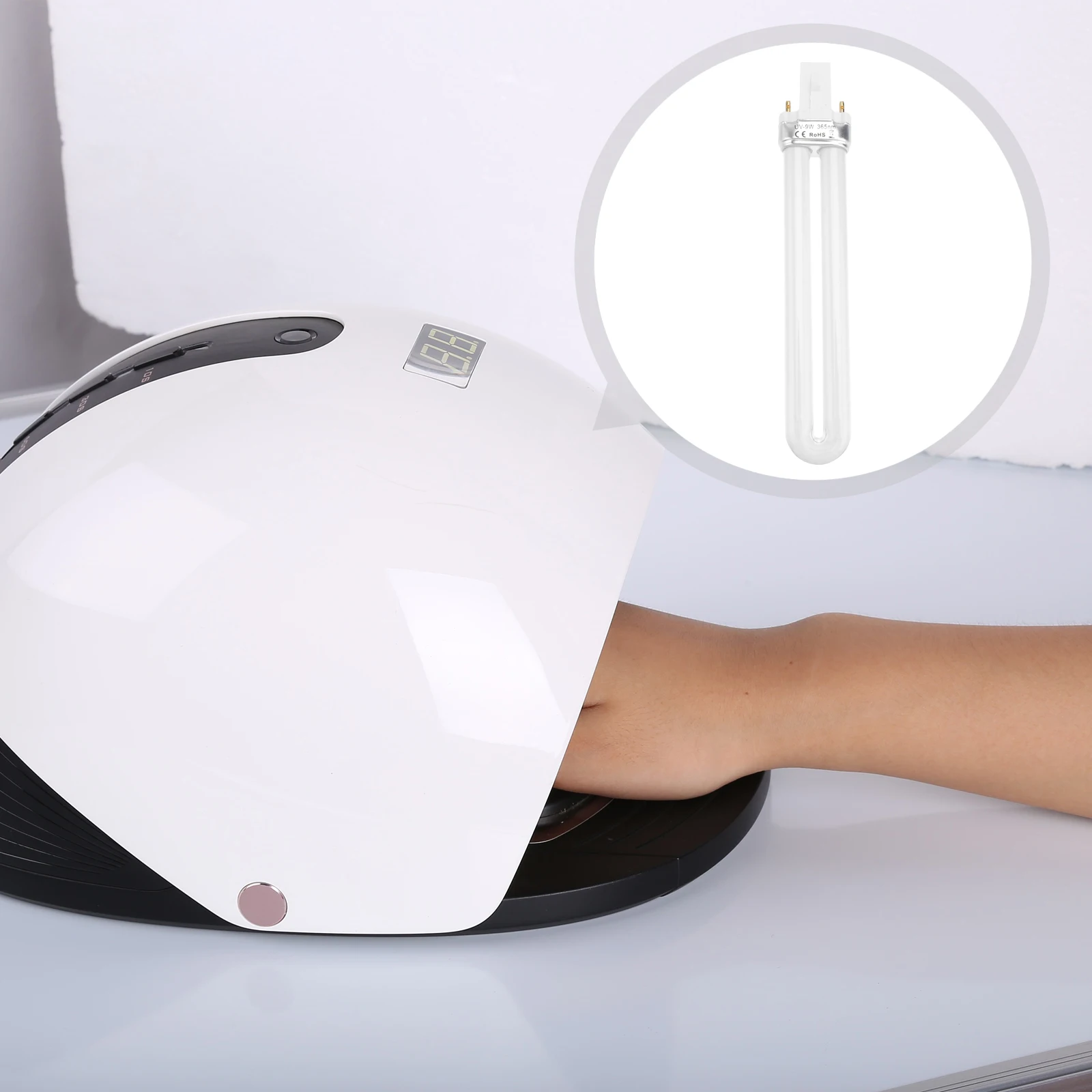 9W Uv LED Tube for Nail Art Dryer Lamp Replacement Gel Polish No Hand Stain Long Lifespan Professional Home Use Only