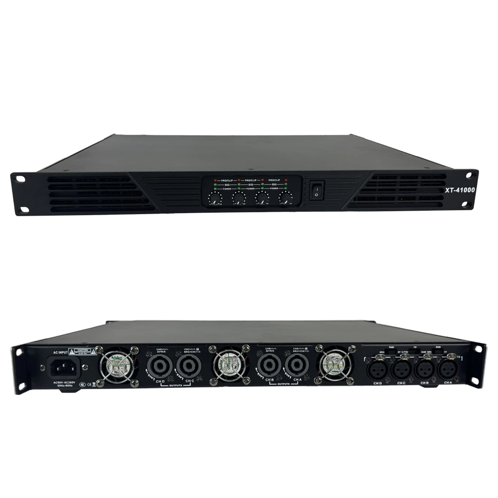 Amplificatore per altoparlanti line array Paulkitson XT41800 4X1800W 8OHM Amplificatore di potenza digitale professionale Amplificatore subwoofer DJ a 4 canali Preamplificatore Amplificatore audio 4x2500W 4OHM per palc