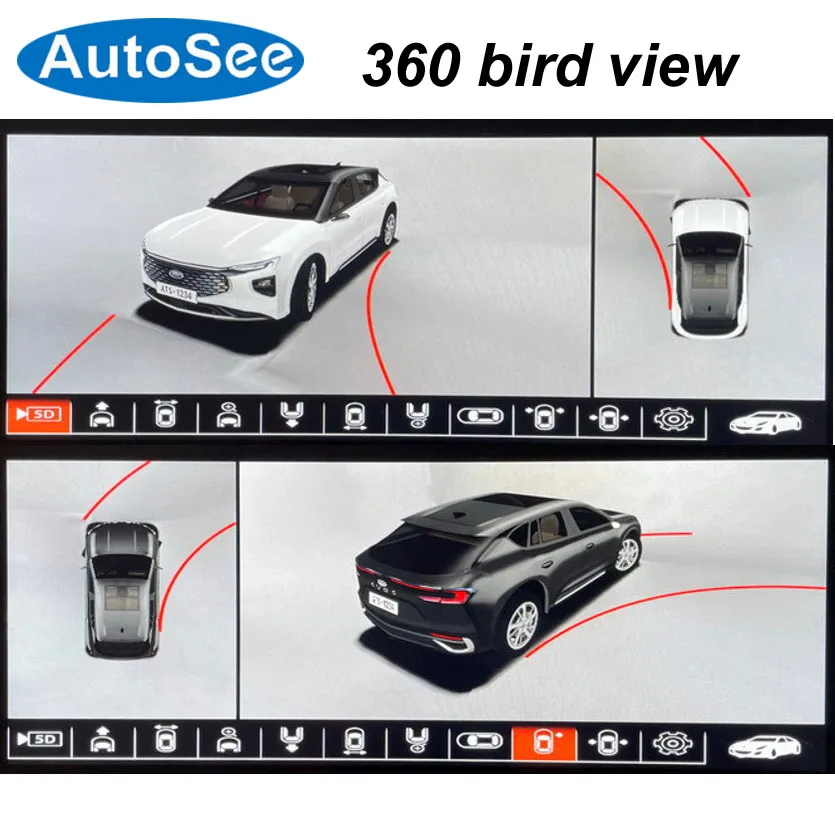 suit original OEM monitor 2023 for Ford EVOS 360 degree camera bird eye Panorama view front rear backup Surround parking reverse