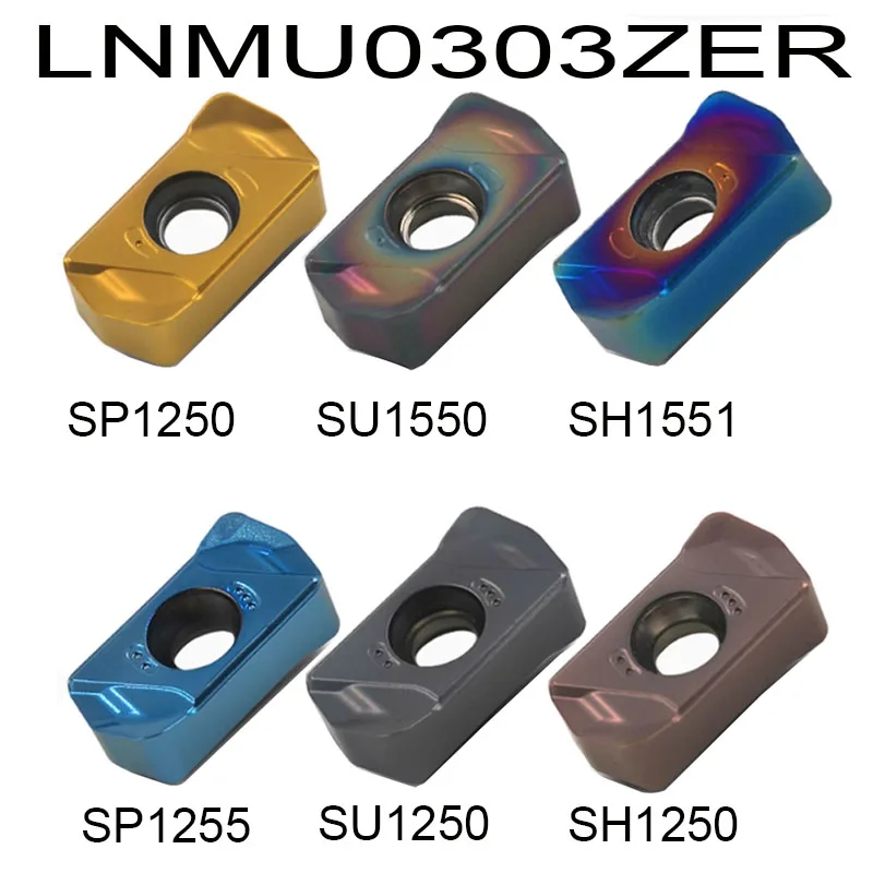 Image of LNMU0303 Drehmeißel LNMU0303ZER MJ Hartmetall Doppelseitiger Schnellvorschub-Fräseinsatz für EXN03R Fräserhalter