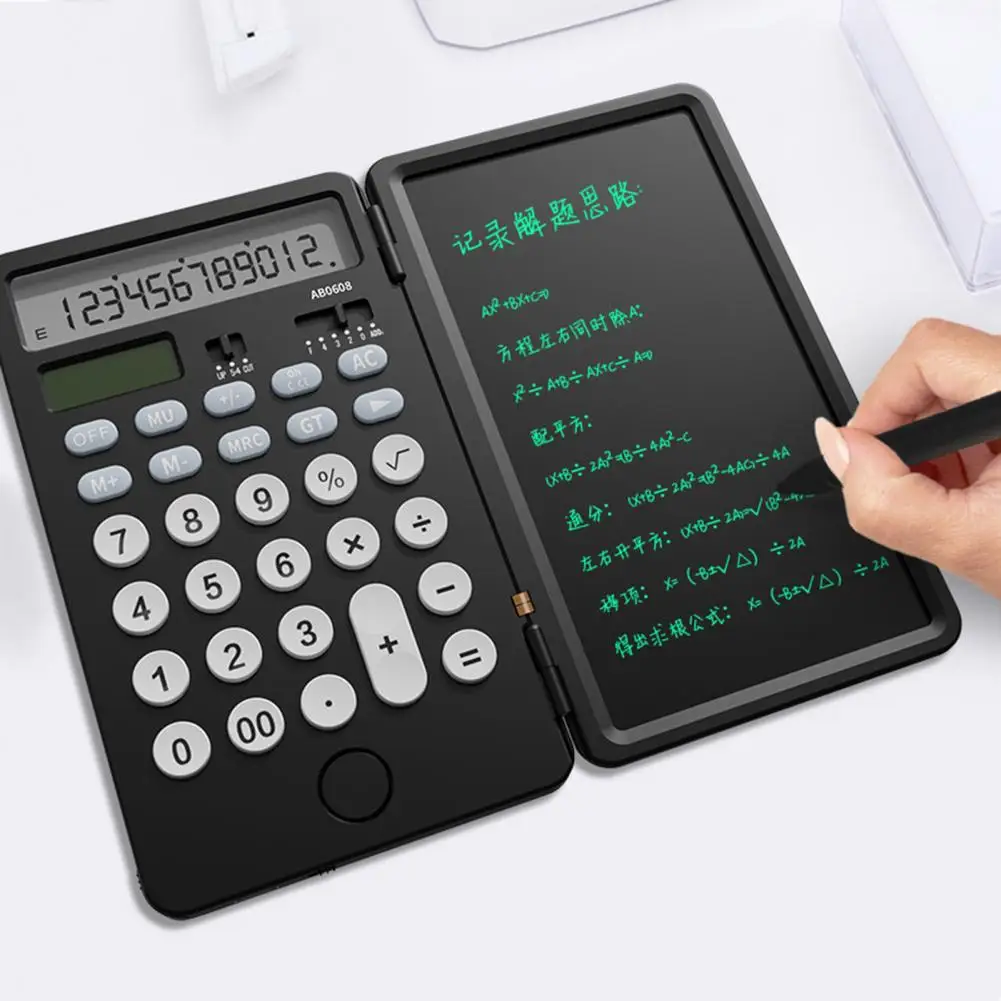 Imagem -02 - Calculadora de Letra Tablet One-key Clear Screen Calculator Grande Display Dual Power Calculadora Solar Recarregável Conjunto