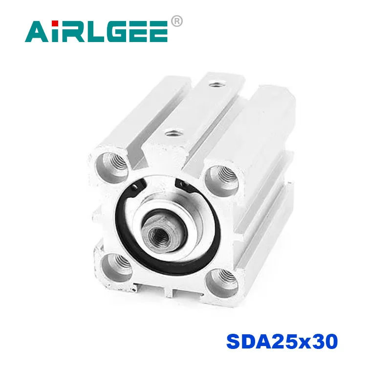 SDA25x30  25mm Bore 30mm Stroke Aluminium Pneumatic Compact Air Cylinder