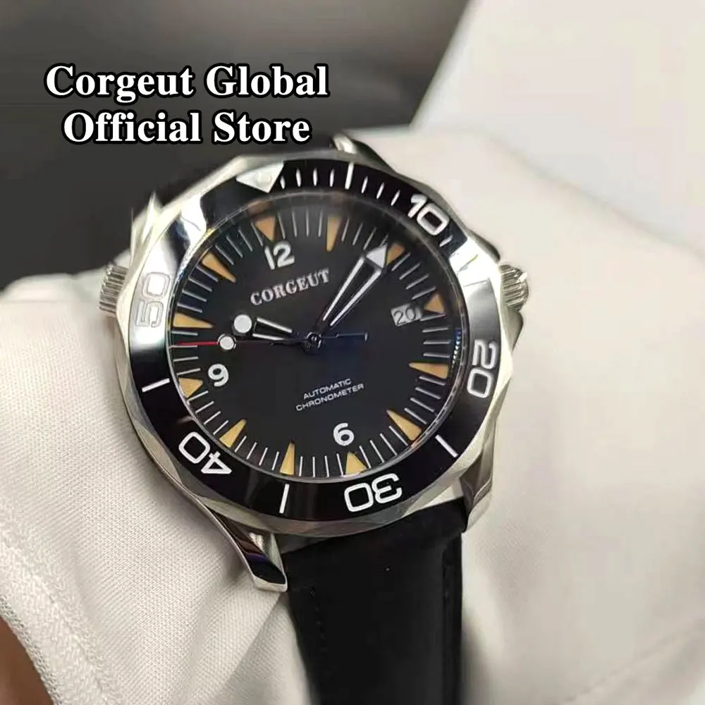 

NEW CORGEUT 41MM Sapphire Fashion NH35 Movt Lume Automatic Blue/Black Mechanical Sport Watch Male Clock Relogio Masculino