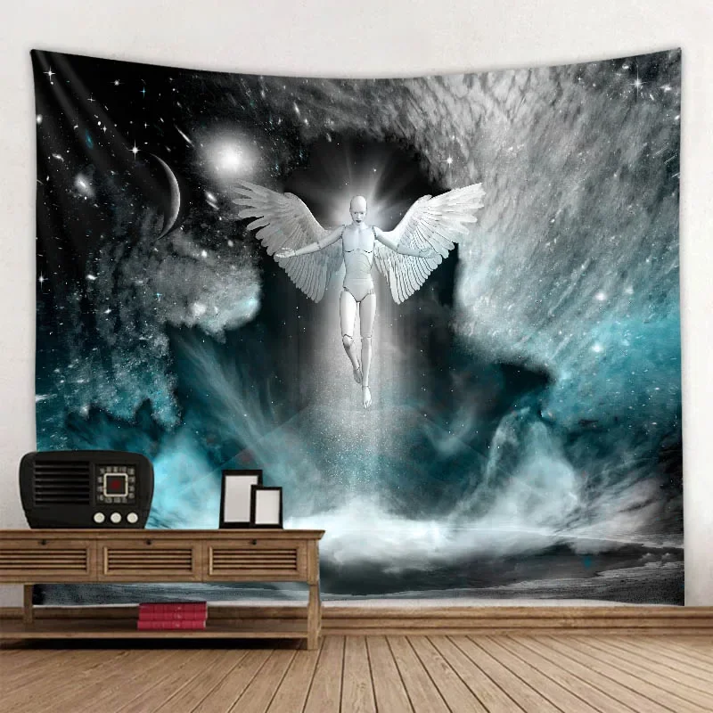 Psychedelic tapestry fantasy angel wings wall hanging hippie bohemian art wall decoration aesthetics room decoration 8 sizes