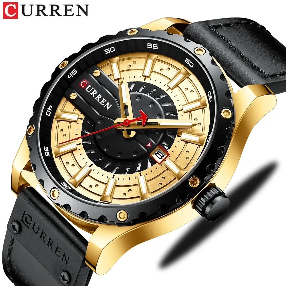 Man Watch CURREN 8374 Brand Top Brand Casual Leather Wristwatches for Men Fashion Quartz Clocks relojes para hombre 2024