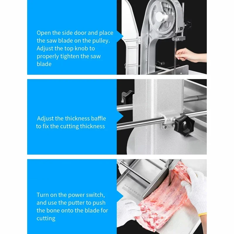 

PBOBP Potato Slicer Vegetable Slicer Fruit Slicer Stainless Steel Bone Saw Meat Cutter Slicing Machine