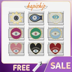Hapiship 2024 mode beliebte romantische herz runde auge charme italienische links passen 9mm armband machen diy frauen schmuck DJ1105-A