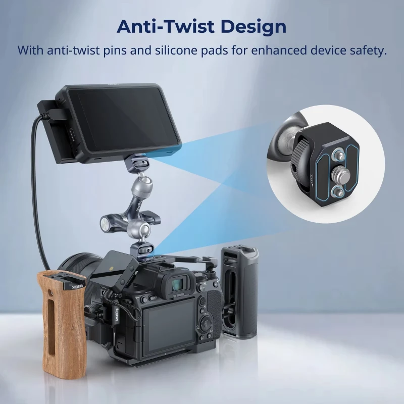 Brazo mágico SmallRig 4899 (7 ") con tornillo de localización ARRI y carga de tornillo de 1/4"-20, aleación de aluminio de 3,5 kg para monitores, luces y micrófono