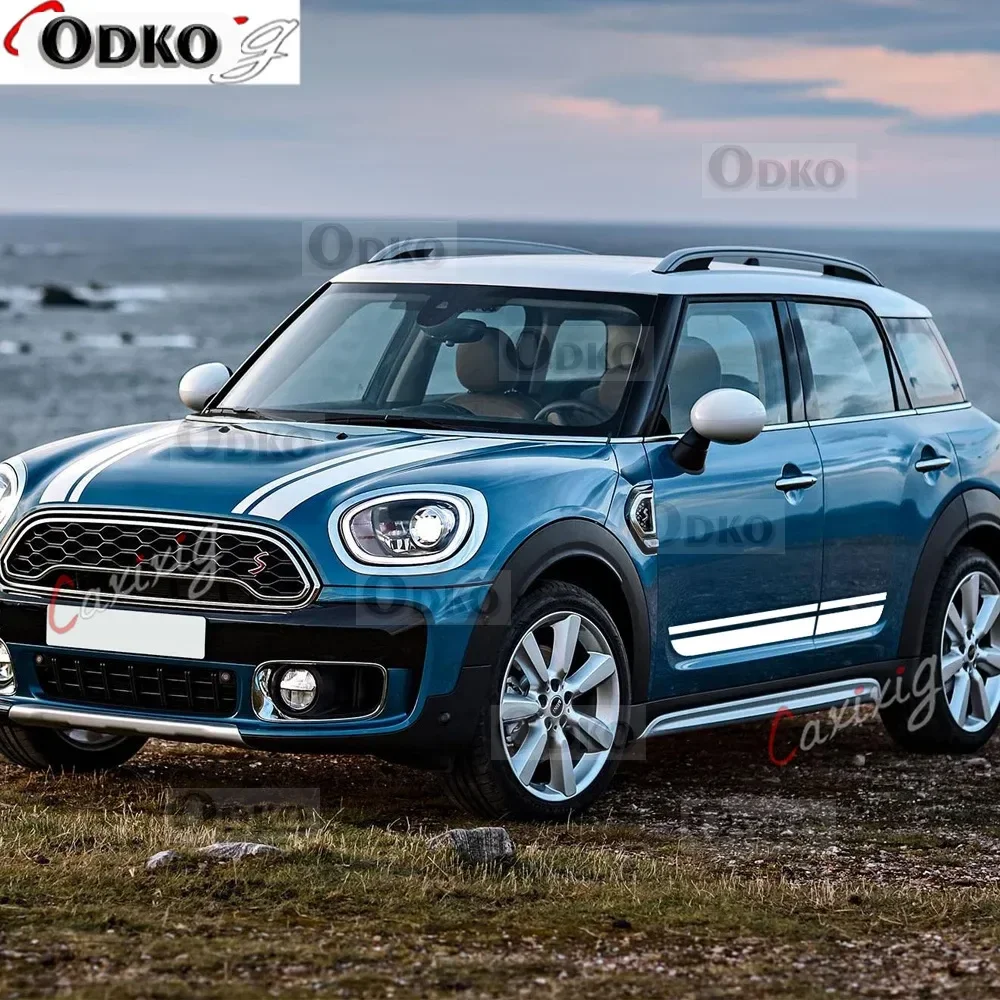 غطاء محرك السيارة المشارب جذع بونيه طقم الجسم الخلفي الباب الجانب شريط تنورة ملصق لميني كوبر كونتري مان F60 الملحقات #4