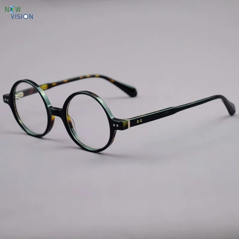 

Japan Retro Women Acetate Eyeglass Frame Fashion Turtle Color Glasses for Men Support Myopia Anti Blue Light Color Changing Lens