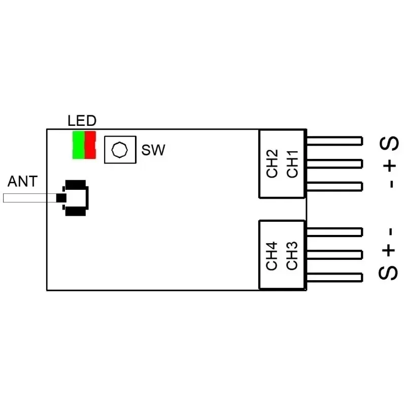 Obrázek 3: AFRC-RXF6602 mini přijímač pro futaba S-FHSS FASST 6EX, 7C, TM-7, TM-8, T8FG, T10C, TM-10, T10CG, T12Z, T12FG, TM-14, T14MZ, T18